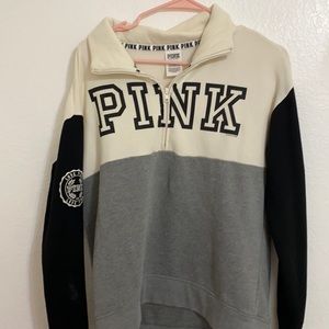 VS Pink colorblock half zip up